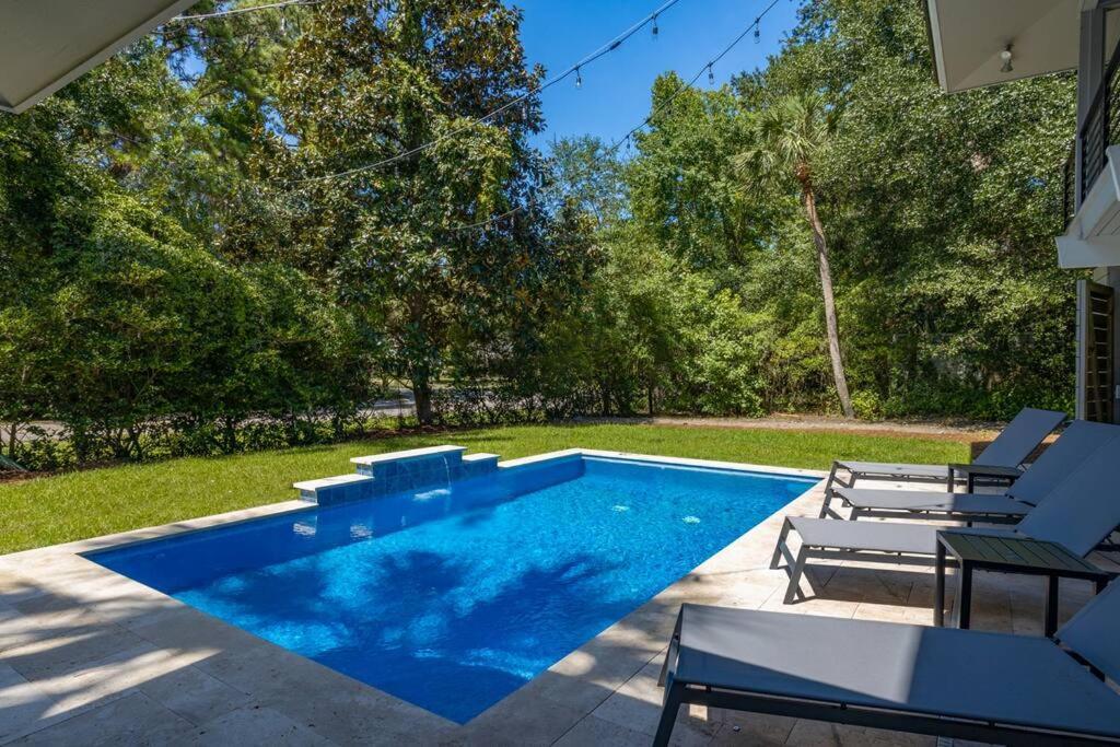 Luxury Beach House - 2Min Walk To Beach - Private Pool - Group & Dog Friendly Hilton Head Island Ngoại thất bức ảnh